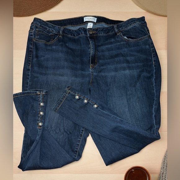 Lane Bryant Mid-Rise Super Stretch Skinny Dark Wash Jeans Plus Size 24 - Picture 1 of 3